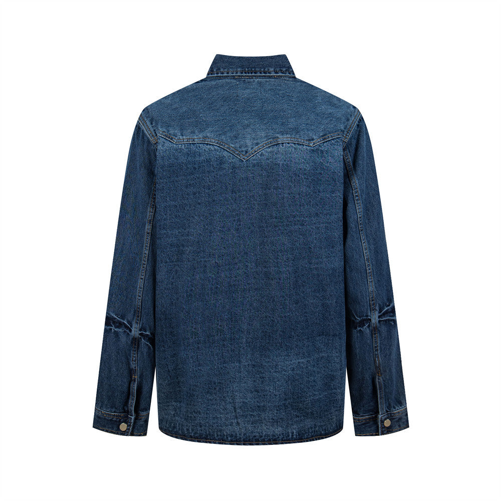 Deconstructed splicing loose collar jacket