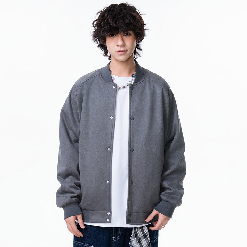 Men's  Vintage Baseball Collar Workwear Jacket