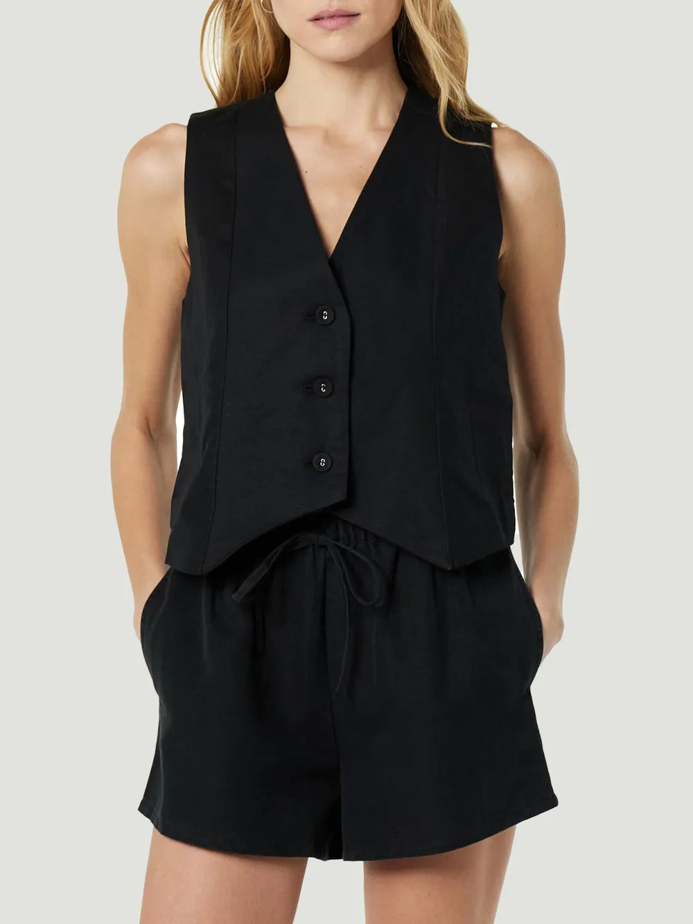 Fashionable women's clothing temperament versatile vest top set for women