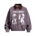 Portrait letter printed men's and women's jackets