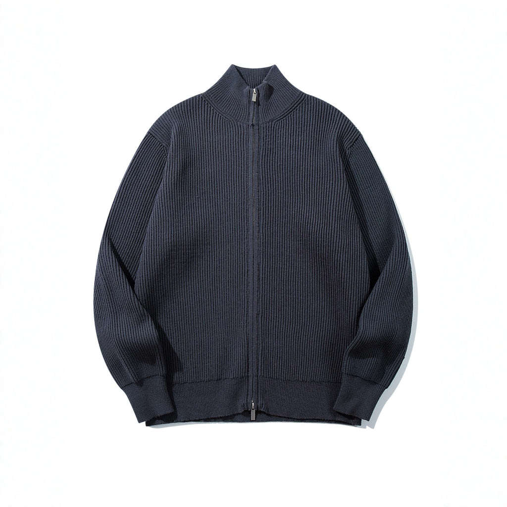 Half high collar vertical pit stripe jacket