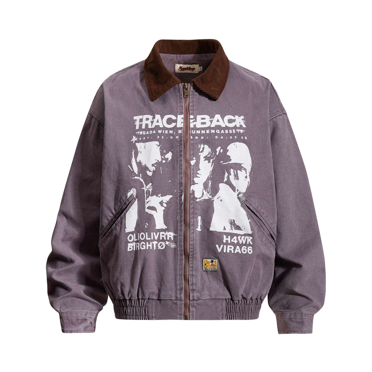 Portrait letter printed men's and women's jackets