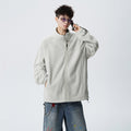 Outdoor Casual Stand Collar Sweatshirt for Men, Loose Fit, Fashionable, Comfortable, Warm, Trendy Solid Color Men's Jacket