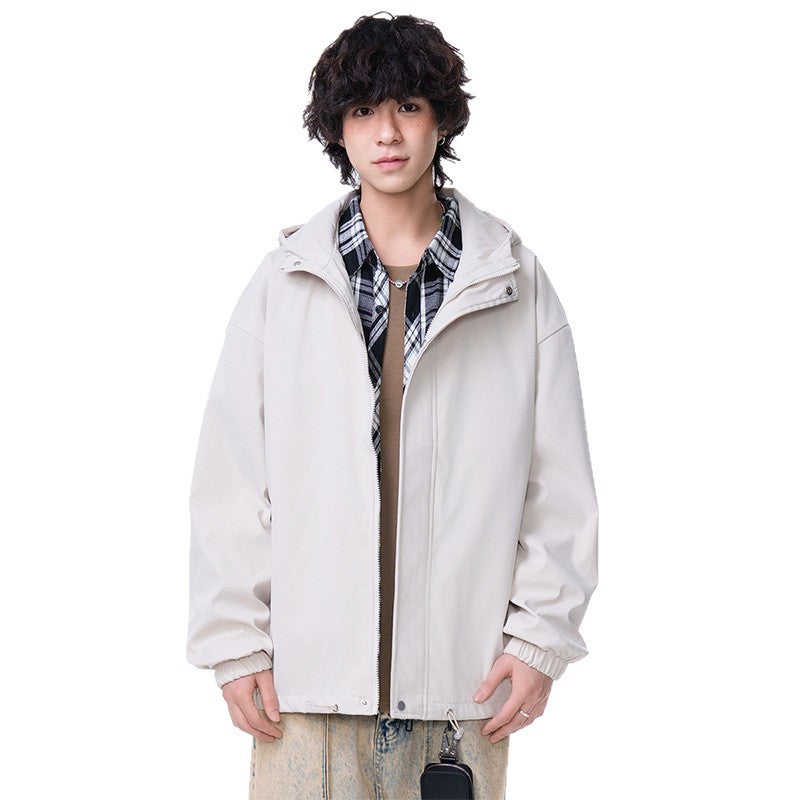 Men's Windproof Cargo Workwear Jacket Outdoor Hiking Windbreaker Coat