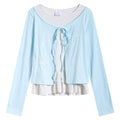 Two piece T-shirt set with polka dot strap and tie design