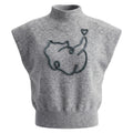 Half high neck sleeveless knitted vest women's sweater