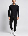 Men's Plaid Zip-Up Hoodie Jacket Casual Cardigan Sweatshirt