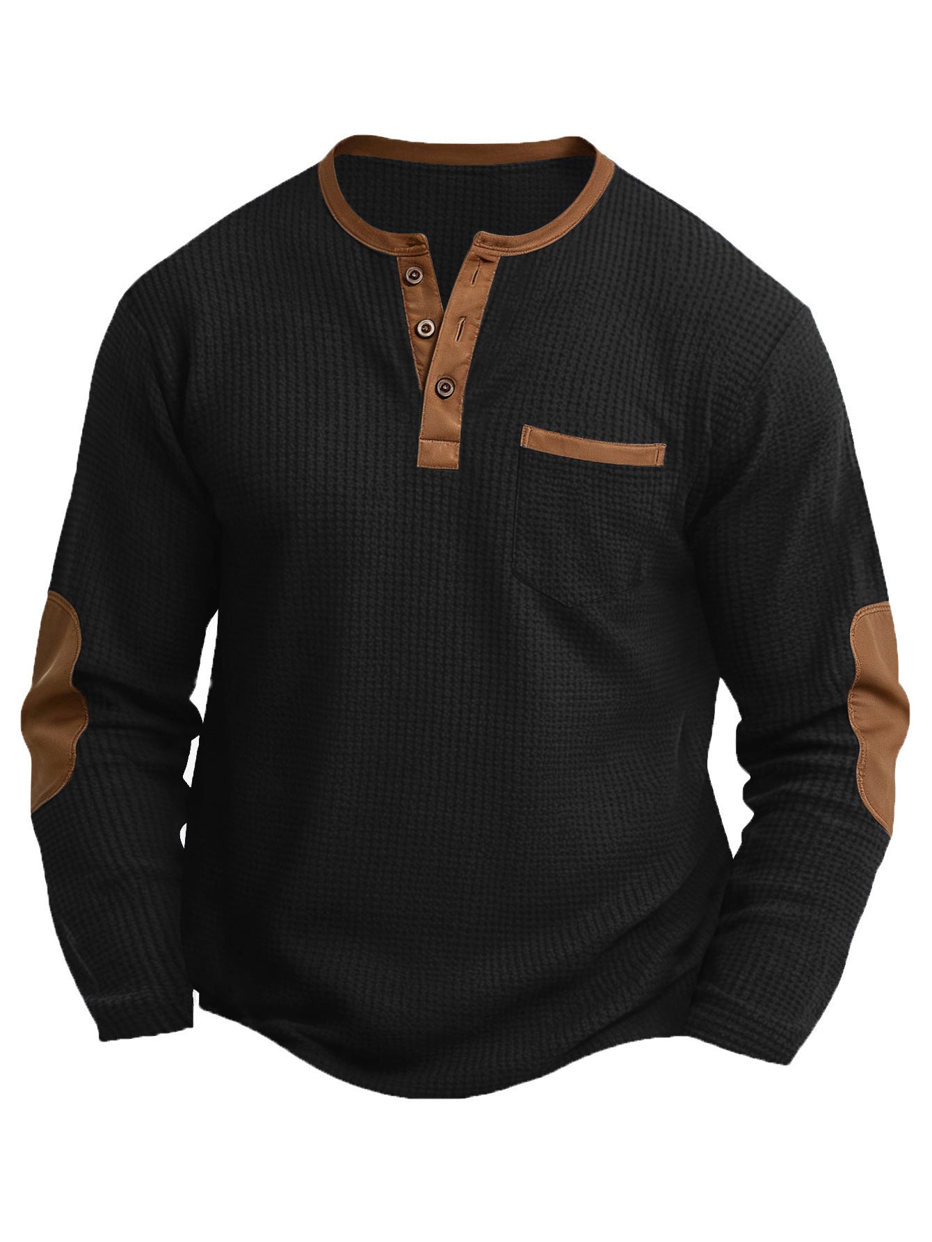 Men's Casual Plus Size Spliced Long Sleeve V-Neck Fake Two Piece T-Shirt