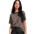 Aachoae Summer Women Leopard T Shirt O Neck Fashion Female Tshirt Short Sleeve Loose Home Ladies Tee Tops Mujer Camisetas S-XL