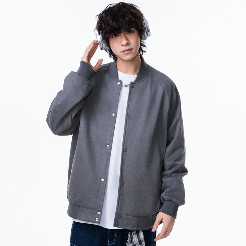 Men's  Vintage Baseball Collar Workwear Jacket