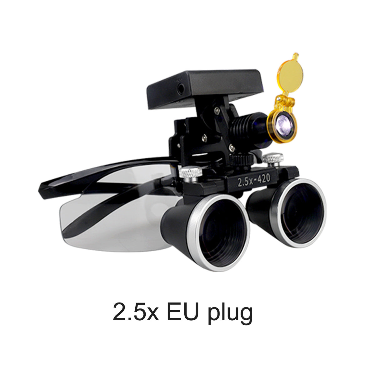 Binocular Surgical Magnifier Headlamp with 2.5x/3.5x Lenses, 5W 3D Clip-On LED Headlight for Dental