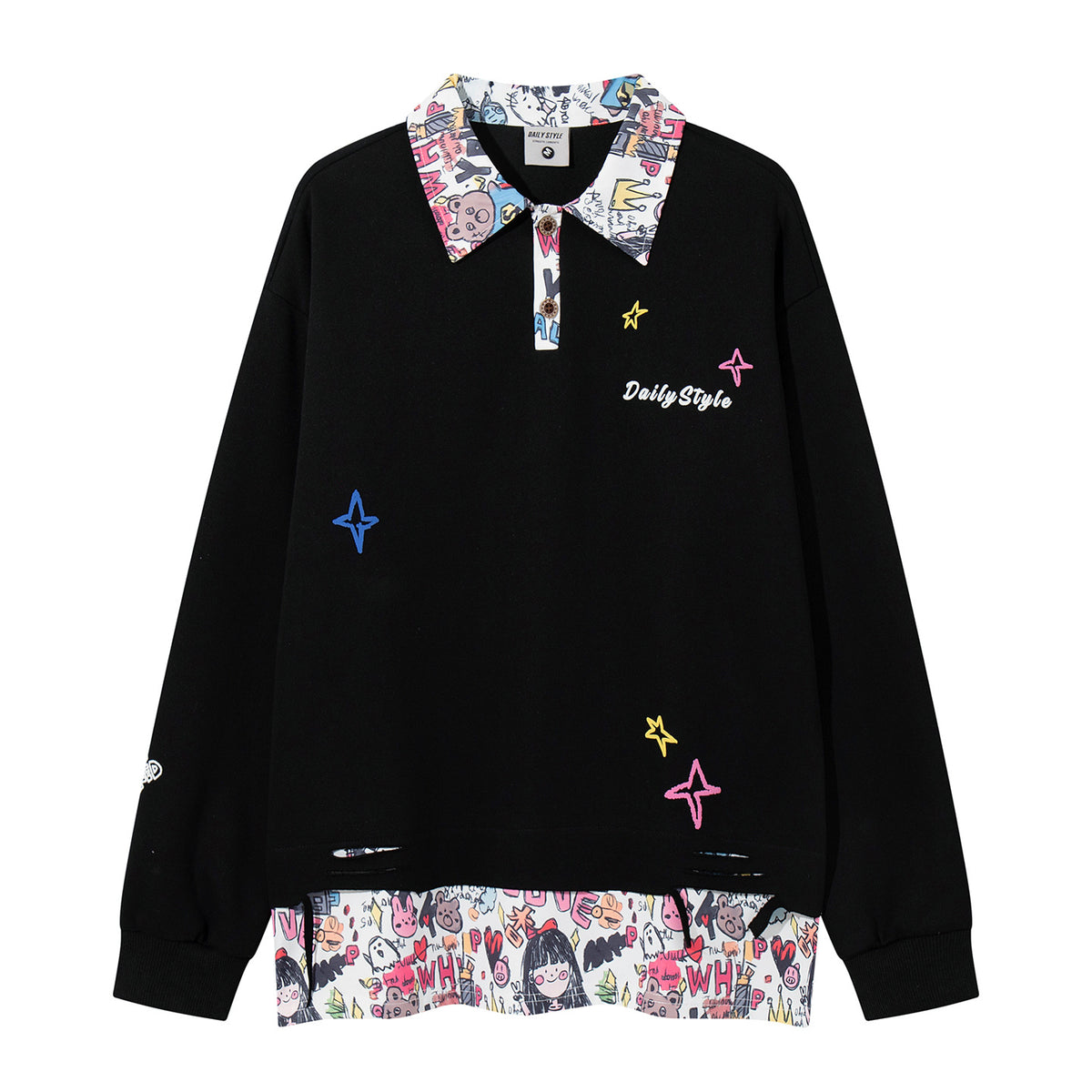 Cartoon hem design hoodie