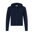 Knitted jacket with hat single row cow horn button short cardigan sweater