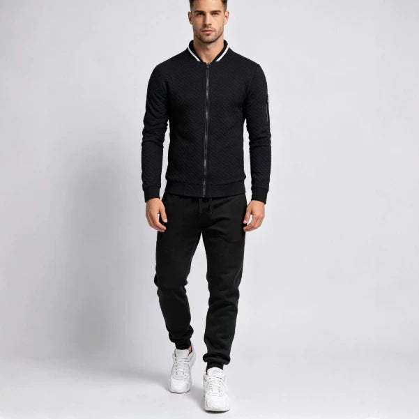 Men's Plaid Zip-Up Hoodie Jacket Casual Cardigan Sweatshirt