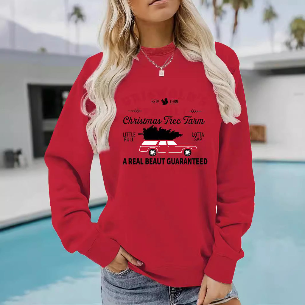 Long sleeved round neck GRISWOLD S printed pullover sweatshirt