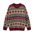 Pattern striped round neck sweater