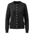 Round neck knitted cardigan light wood color single breasted long sleeved sweater