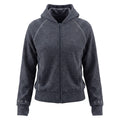 Light gray striped hooded zipper embroidered short jacket for women