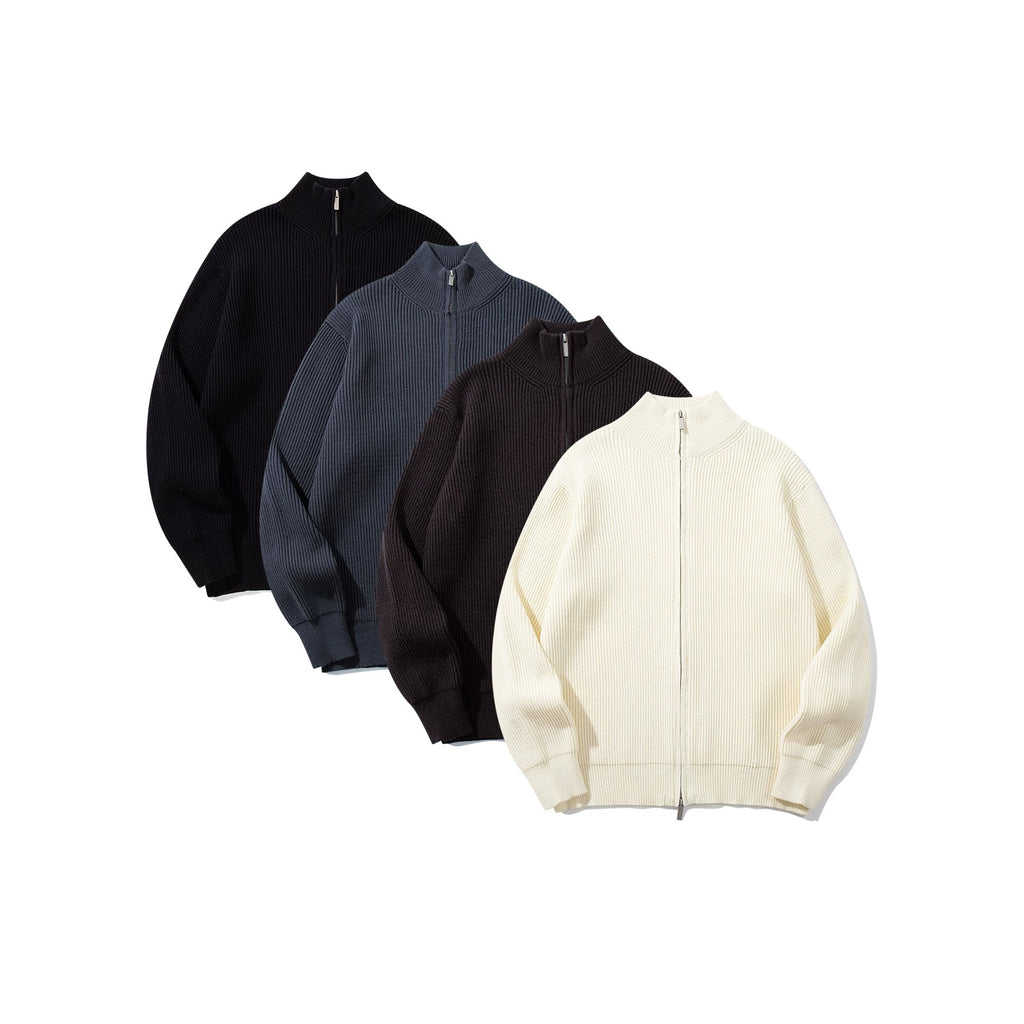 Half high collar vertical pit stripe jacket