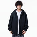 Outdoor Windproof Hooded Jacket, Solid Color Single-Layer Workwear Outerwear for Hiking