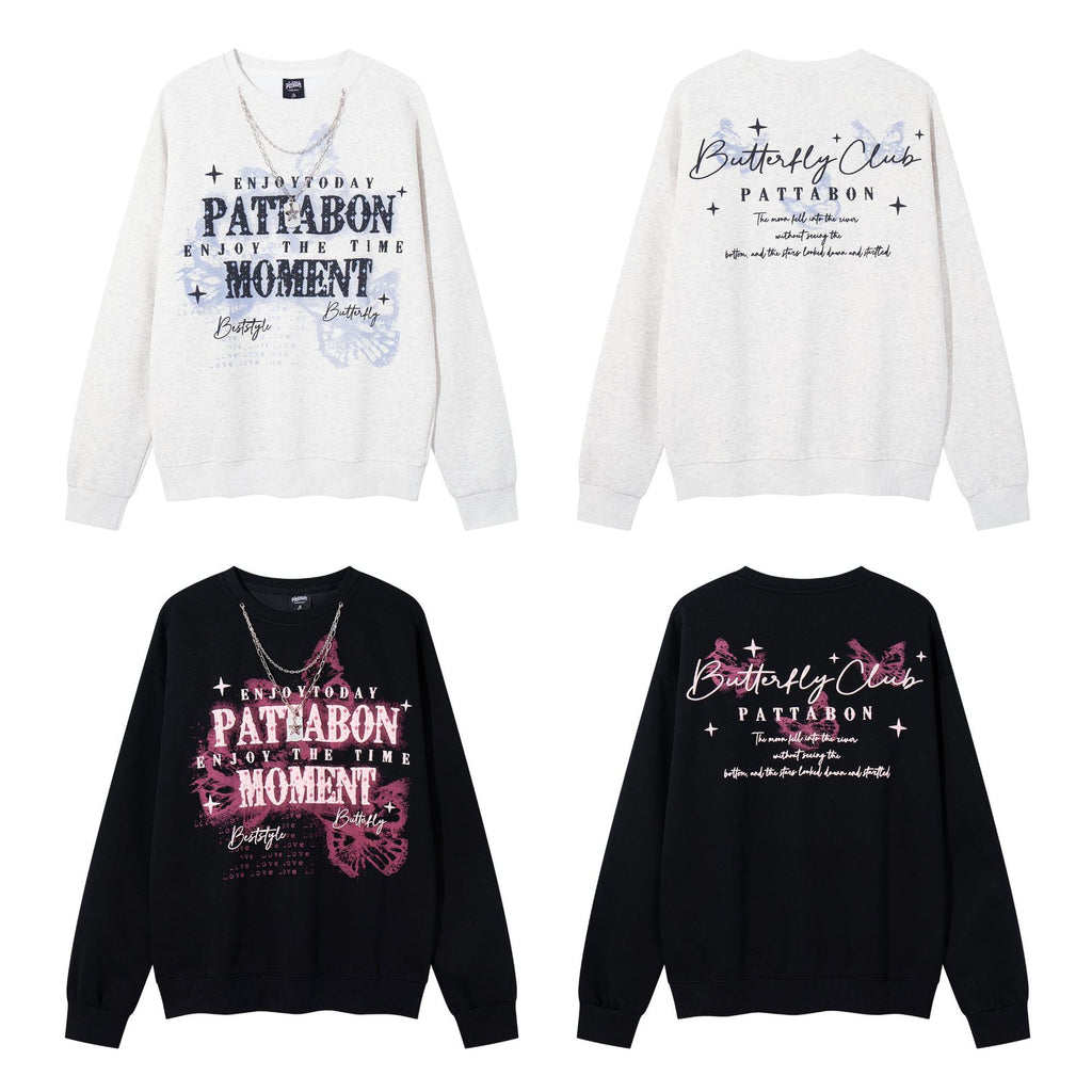 Foam letter printed hoodie