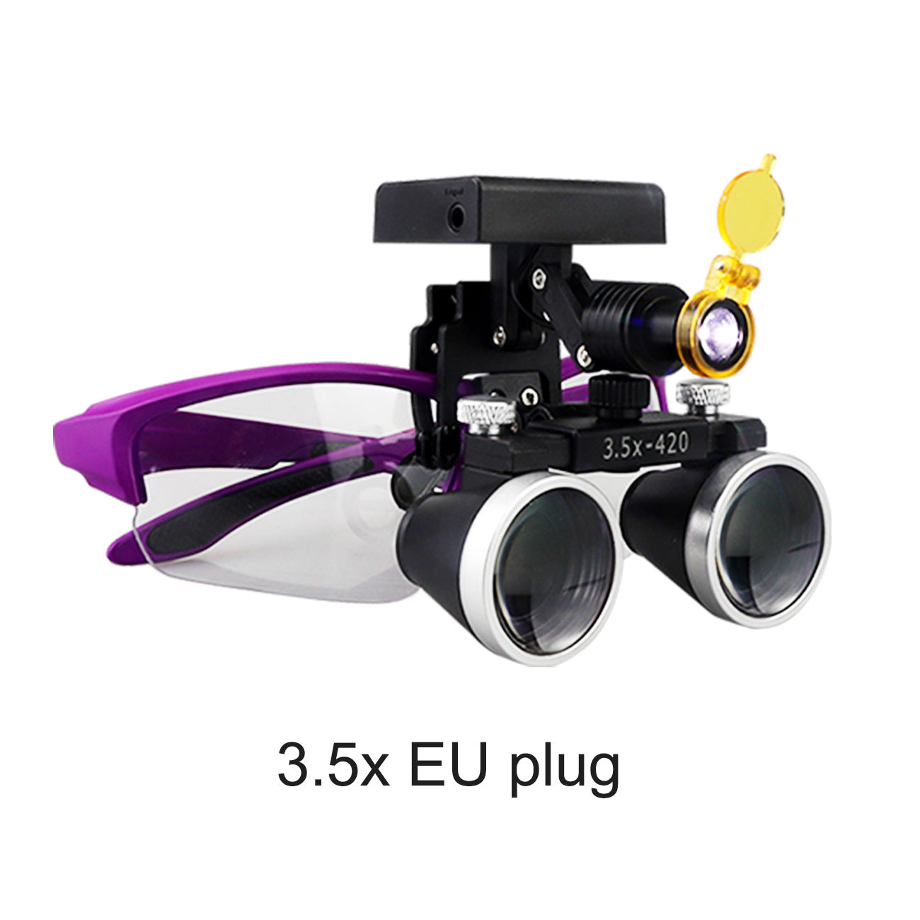 Binocular Surgical Magnifier Headlamp with 2.5x/3.5x Lenses, 5W 3D Clip-On LED Headlight for Dental