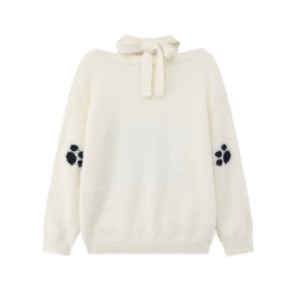Spotted puppy jacquard sweater