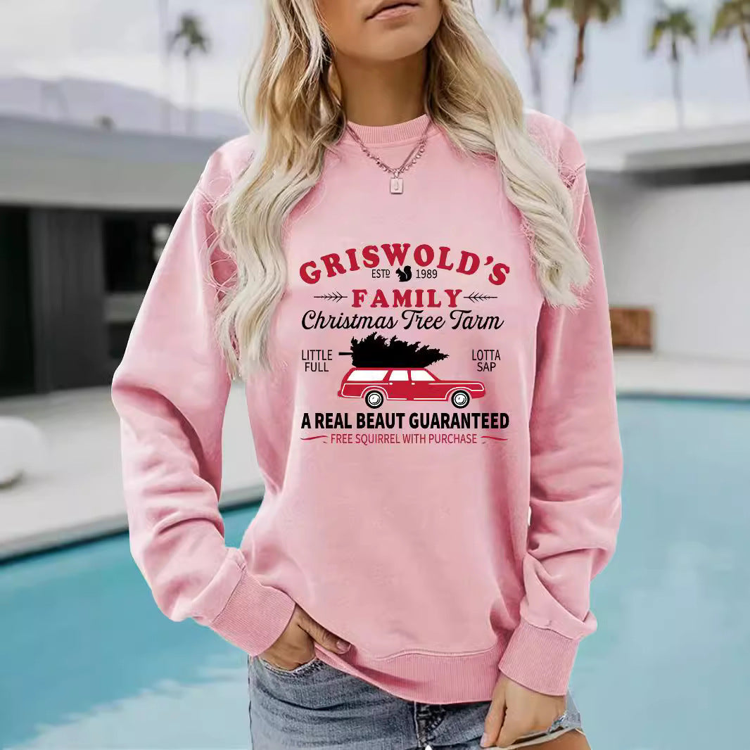 Long sleeved round neck GRISWOLD S printed pullover sweatshirt