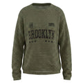 Hollow knit round neck sweater with retro letters