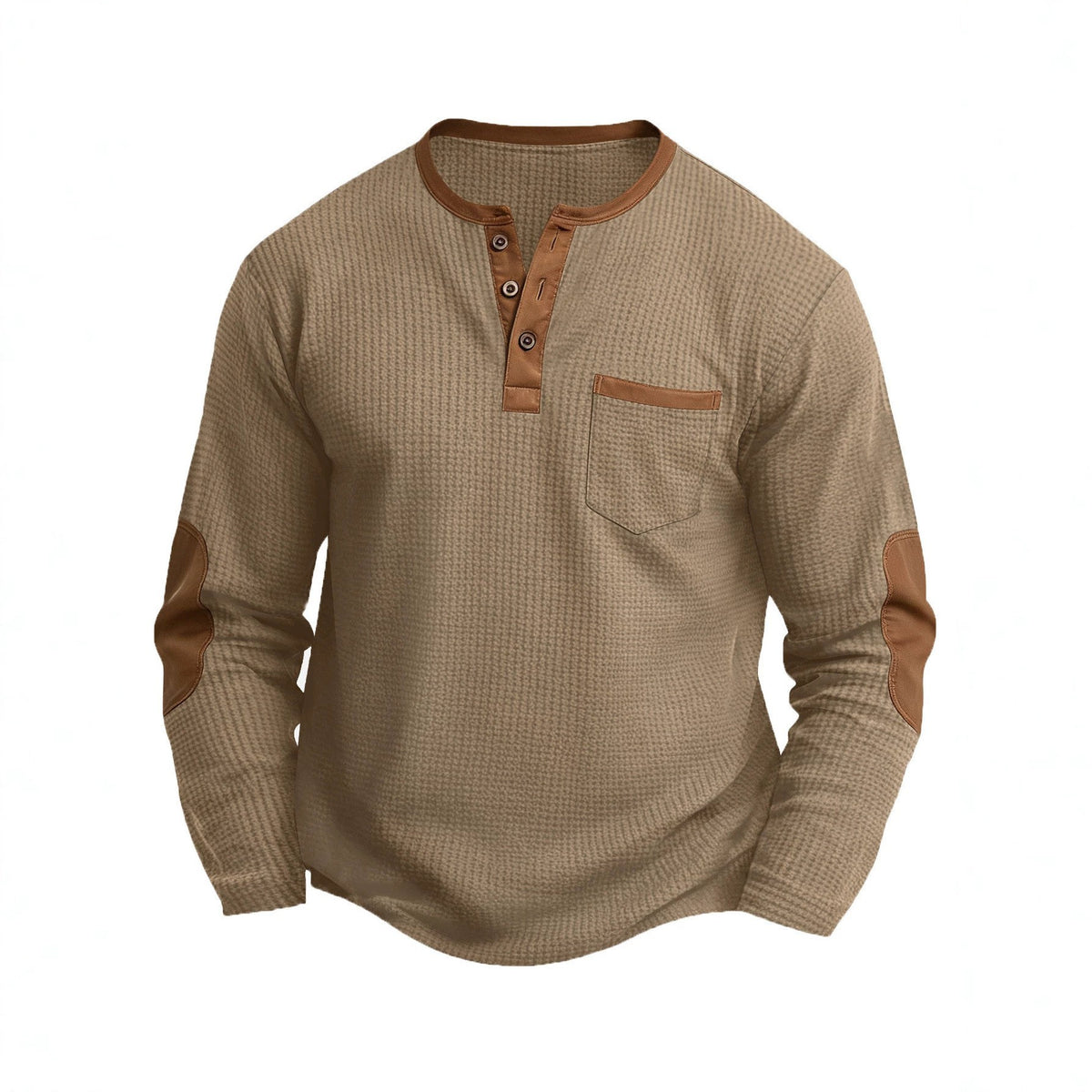 Men's Casual Plus Size Spliced Long Sleeve V-Neck Fake Two Piece T-Shirt