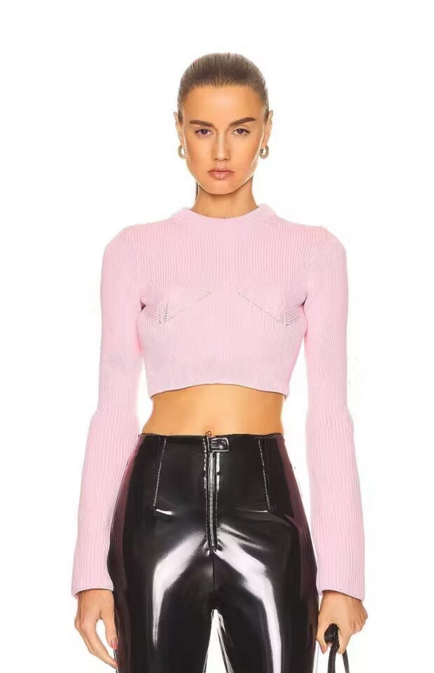 Solid Slimming Knitting Sweaters For Women Round Neck Long Sleeve Pullover Sweaetr Female Fashion Clothing  New