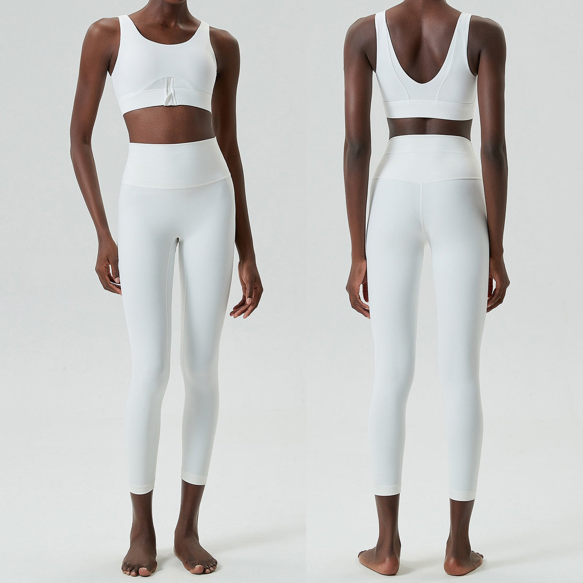 Cross-border zippered yoga clothing set for women, elastic large size running sports fitness clothing two-piece set Lycra quick-