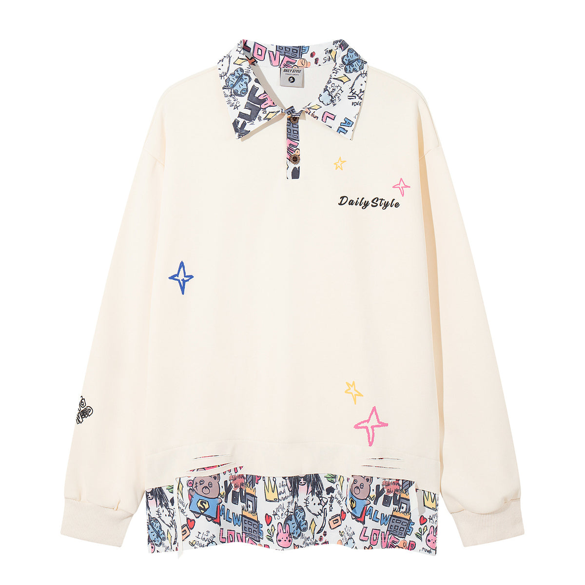 Cartoon hem design hoodie