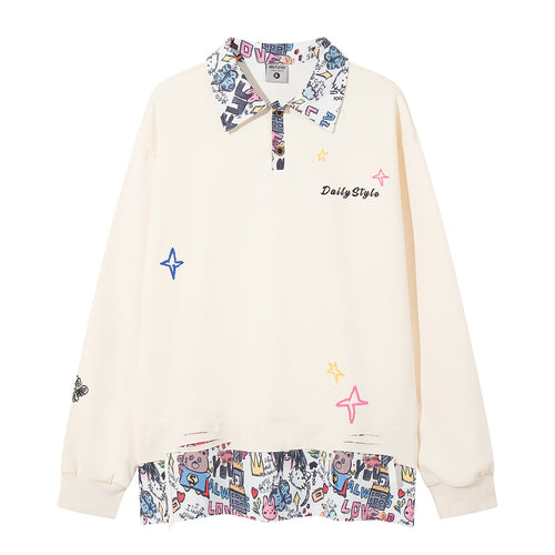 Cartoon hem design hoodie