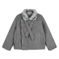 Imitation rabbit fur lapel fur jacket