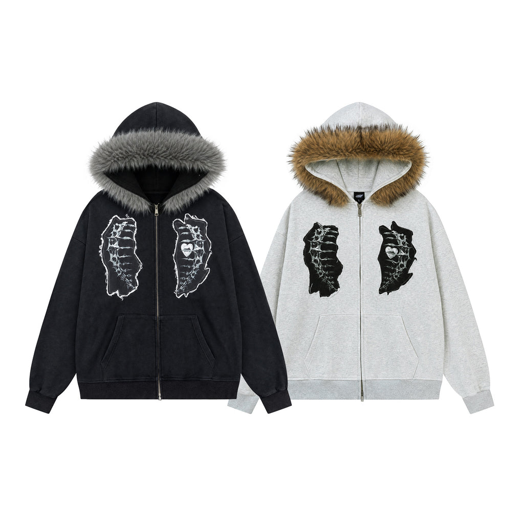 Skeleton Love Printed Hoodie