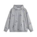 Full printed dog embroidery hooded sweatshirt