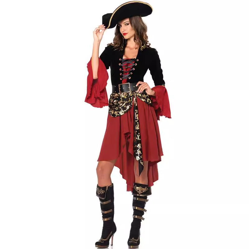 Pirate Costume for Women S-3XL, Sexy Pirate Outfit for Halloween Cosplay