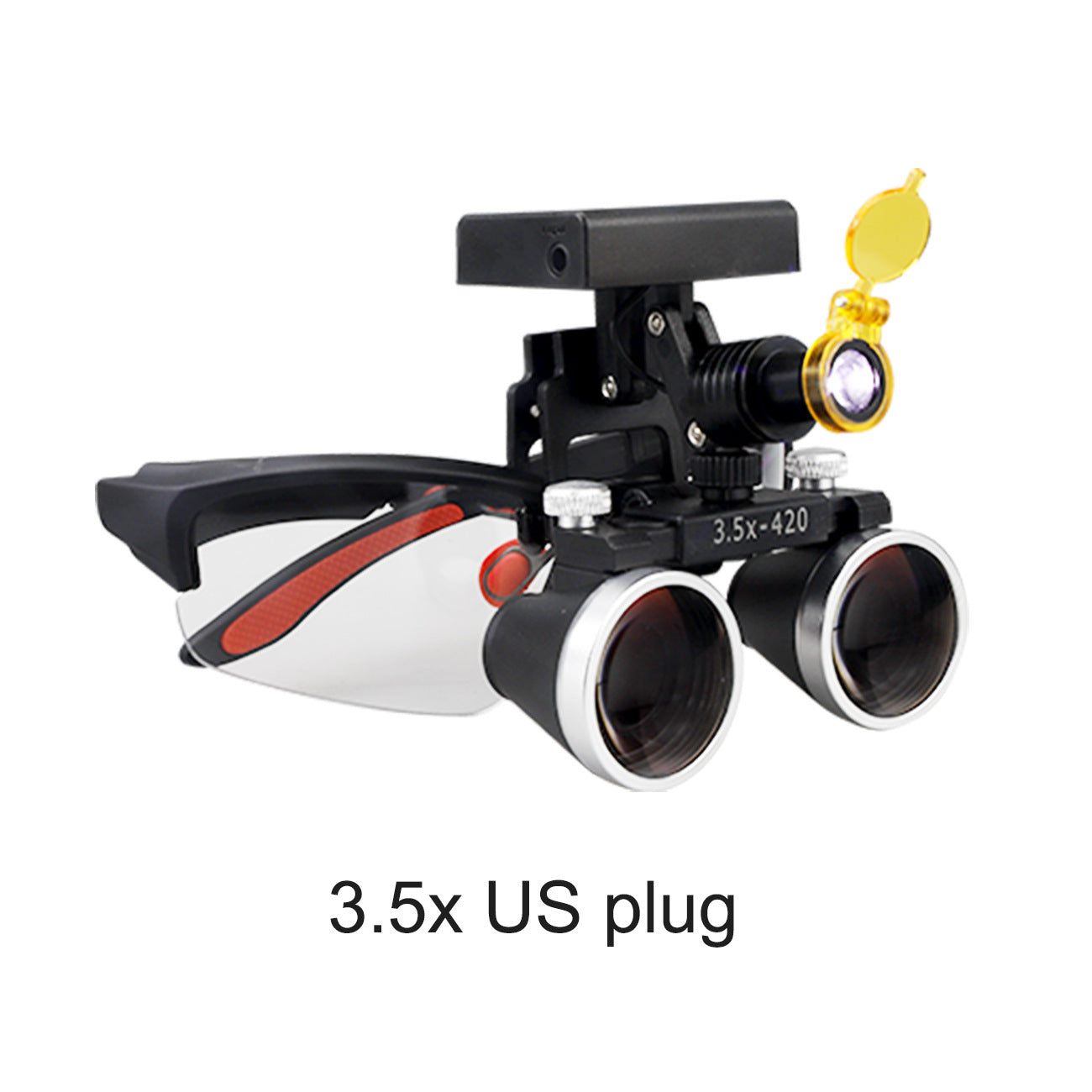 Binocular Surgical Magnifier Headlamp with 2.5x/3.5x Lenses, 5W 3D Clip-On LED Headlight for Dental