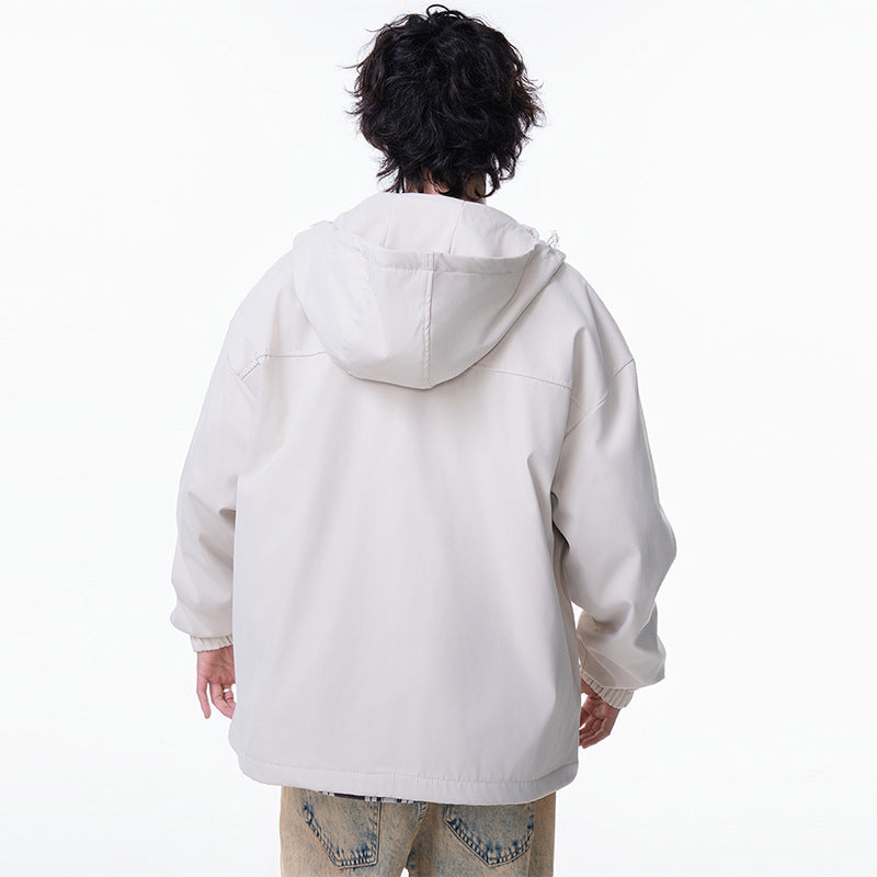 Men's Windproof Cargo Workwear Jacket Outdoor Hiking Windbreaker Coat