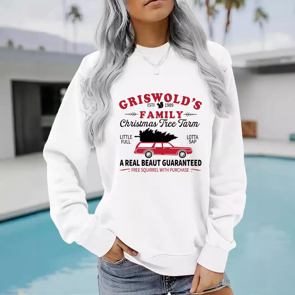 Long sleeved round neck GRISWOLD S printed pullover sweatshirt