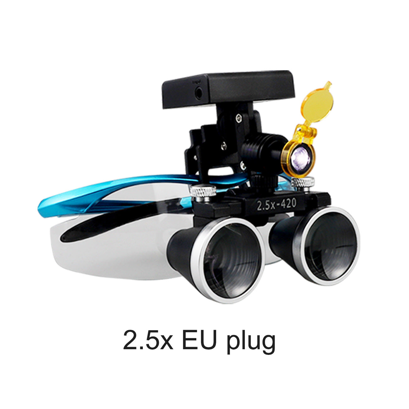Binocular Surgical Magnifier Headlamp with 2.5x/3.5x Lenses, 5W 3D Clip-On LED Headlight for Dental