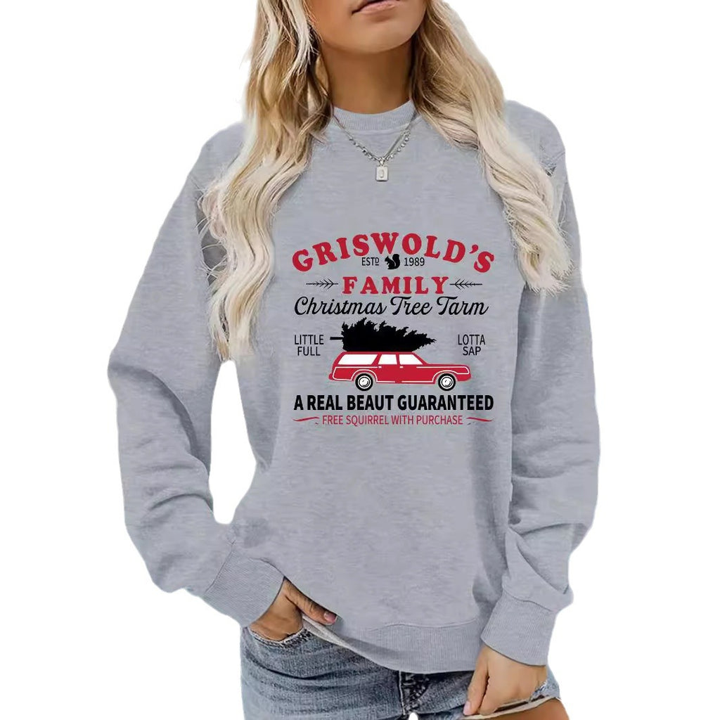 Long sleeved round neck GRISWOLD S printed pullover sweatshirt