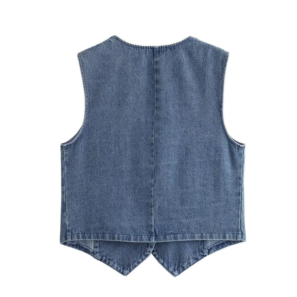 European and American style women's clothing denim vest women