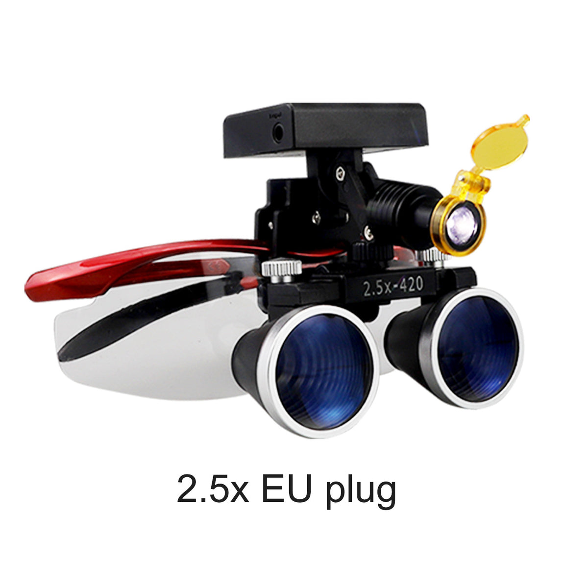 Binocular Surgical Magnifier Headlamp with 2.5x/3.5x Lenses, 5W 3D Clip-On LED Headlight for Dental