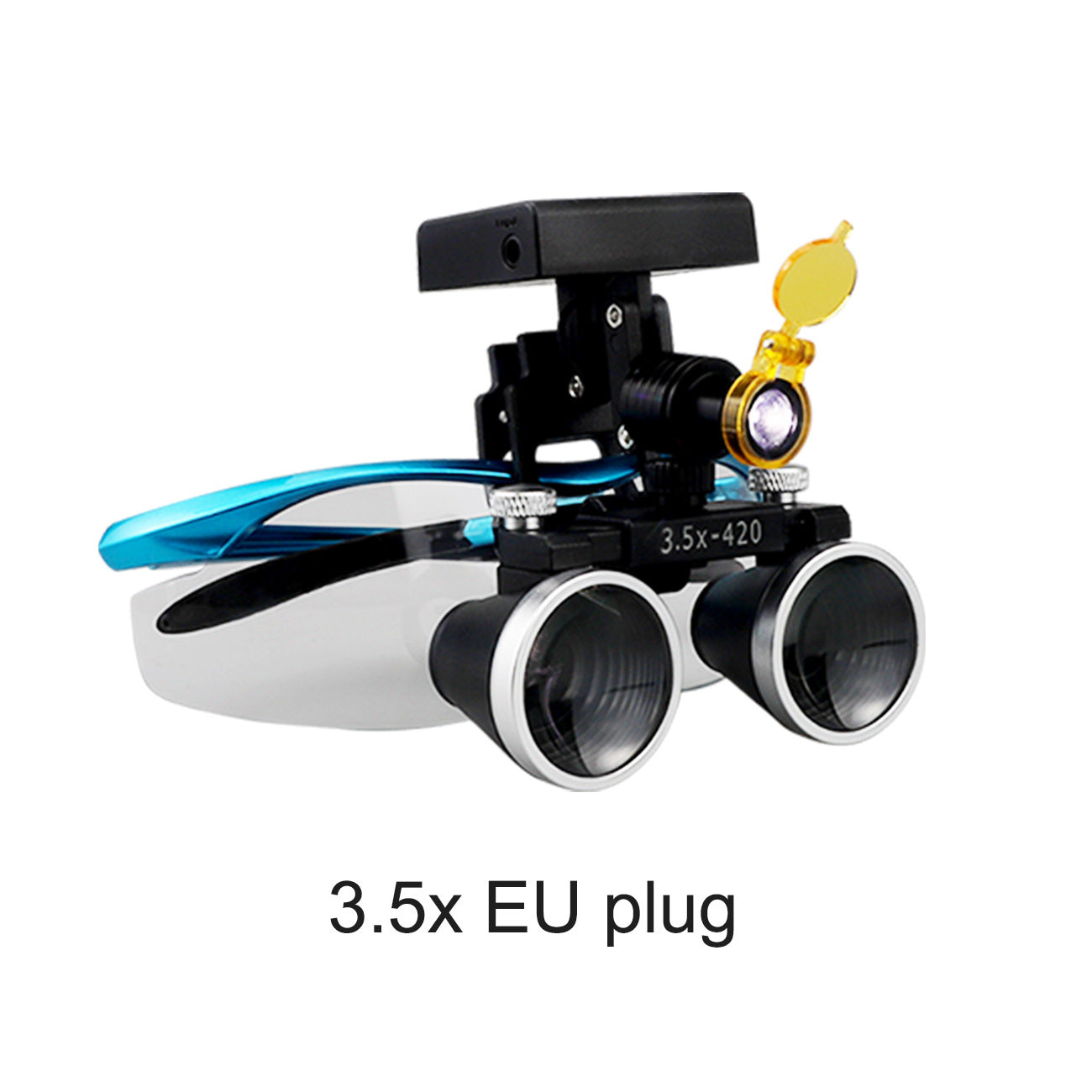 Binocular Surgical Magnifier Headlamp with 2.5x/3.5x Lenses, 5W 3D Clip-On LED Headlight for Dental