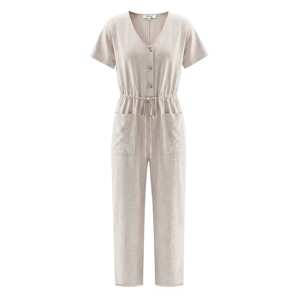Wide-Leg Jumpsuit Women Short Sleeve One-Piece Clothing